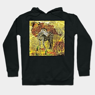 African Wildlife Lion and Zebra Hoodie